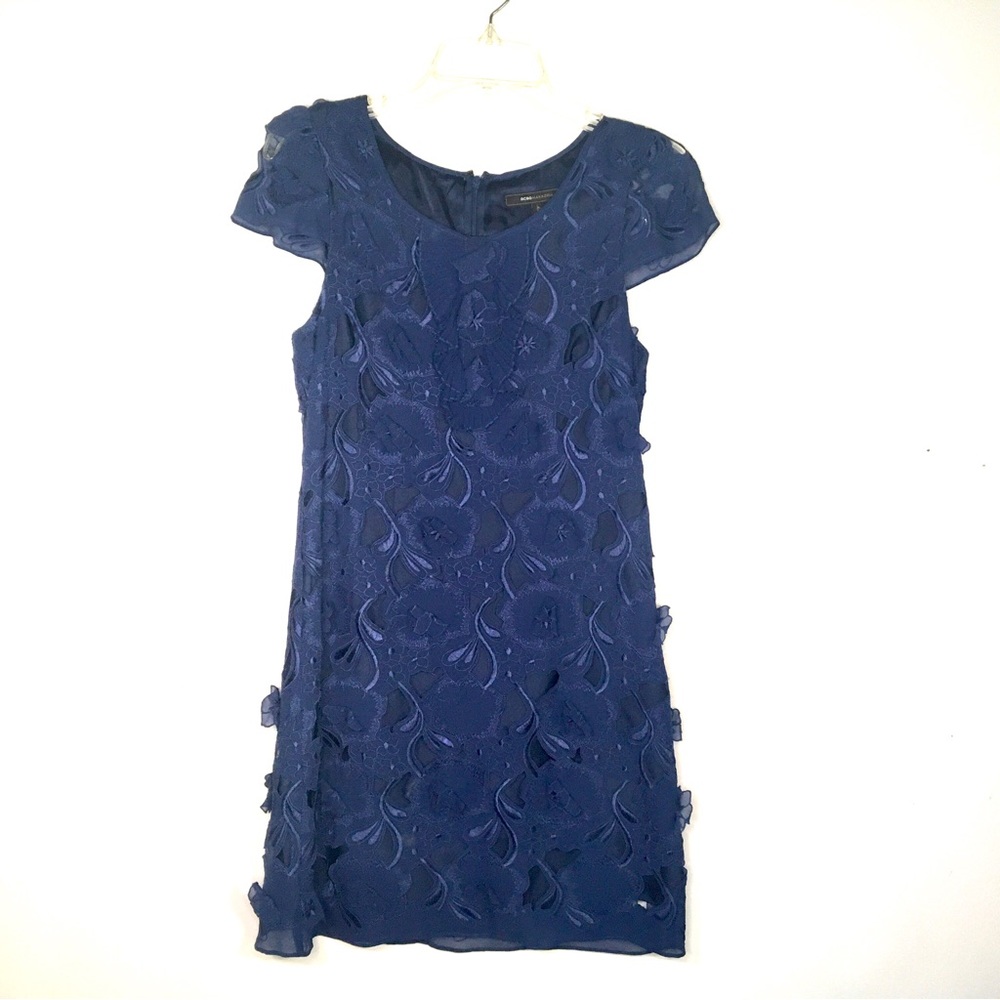 BCBGMaxAzria Blue Lace Mini Dress
